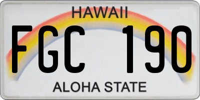 HI license plate FGC190