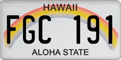 HI license plate FGC191