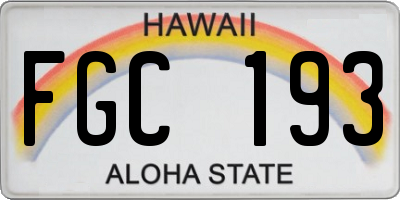 HI license plate FGC193