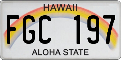 HI license plate FGC197