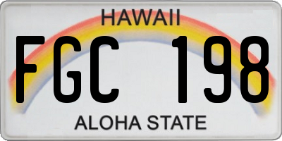 HI license plate FGC198