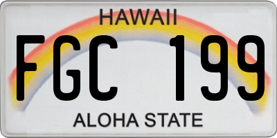 HI license plate FGC199