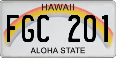 HI license plate FGC201