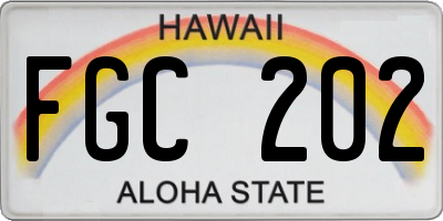 HI license plate FGC202