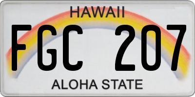 HI license plate FGC207
