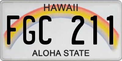 HI license plate FGC211