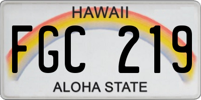 HI license plate FGC219