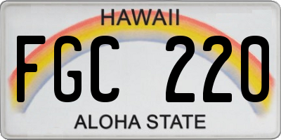 HI license plate FGC220