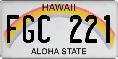 HI license plate FGC221