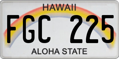 HI license plate FGC225