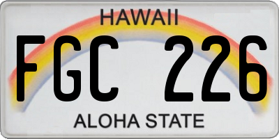 HI license plate FGC226
