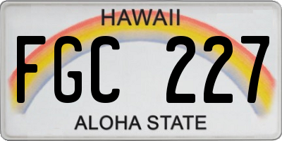 HI license plate FGC227