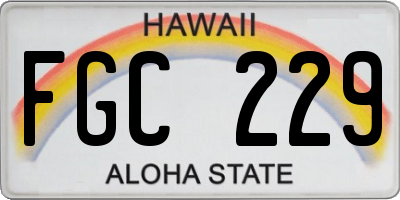 HI license plate FGC229