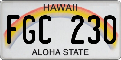HI license plate FGC230