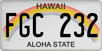 HI license plate FGC232