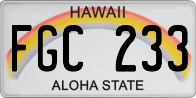 HI license plate FGC233