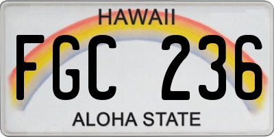 HI license plate FGC236