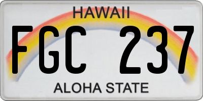 HI license plate FGC237