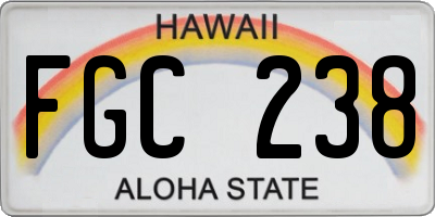 HI license plate FGC238