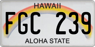 HI license plate FGC239