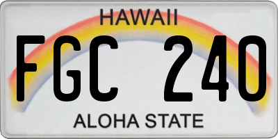 HI license plate FGC240