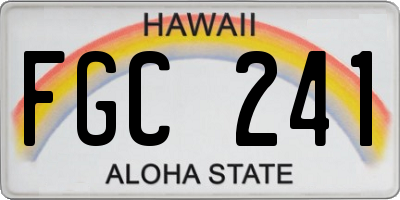 HI license plate FGC241