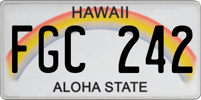 HI license plate FGC242