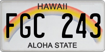 HI license plate FGC243