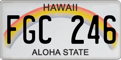 HI license plate FGC246