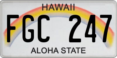 HI license plate FGC247