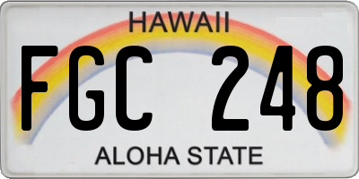 HI license plate FGC248