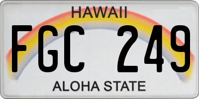 HI license plate FGC249