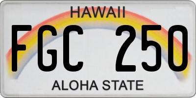 HI license plate FGC250