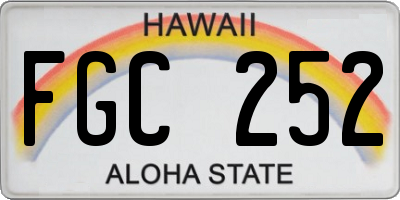 HI license plate FGC252
