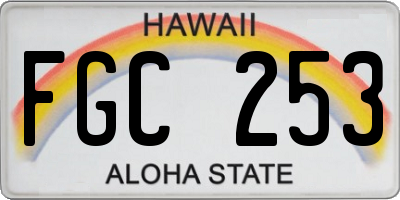 HI license plate FGC253