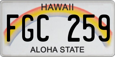 HI license plate FGC259