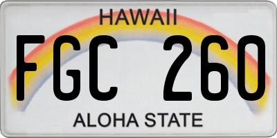 HI license plate FGC260