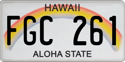 HI license plate FGC261