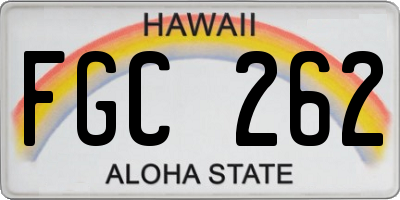 HI license plate FGC262