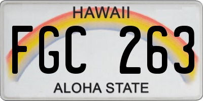 HI license plate FGC263