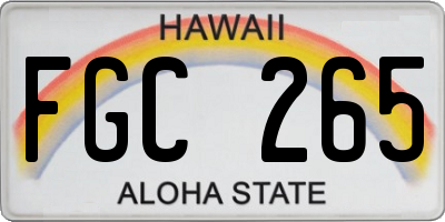 HI license plate FGC265