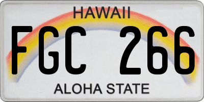 HI license plate FGC266