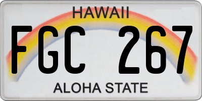 HI license plate FGC267