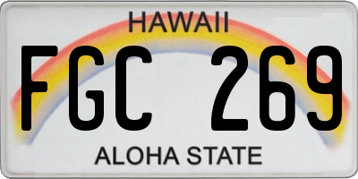 HI license plate FGC269