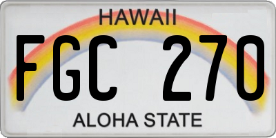 HI license plate FGC270