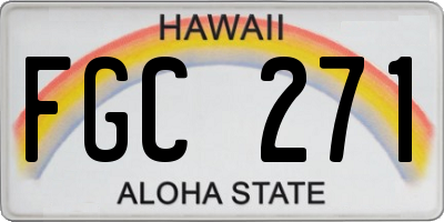 HI license plate FGC271