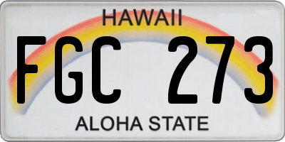 HI license plate FGC273