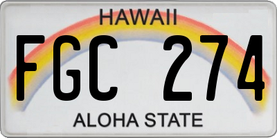HI license plate FGC274