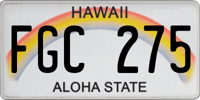 HI license plate FGC275