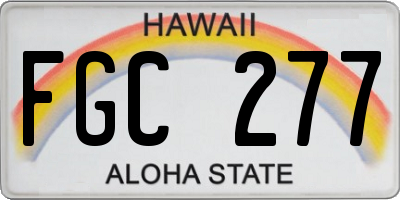 HI license plate FGC277